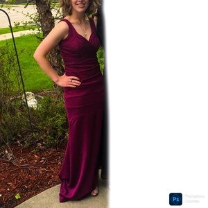 Glittery Maroon Prom Dress